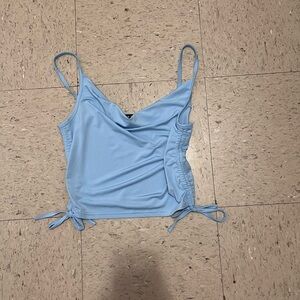SHEIN Blue Ruched Crop Camisole